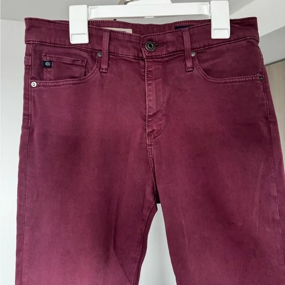 FINAL CHANCE AG Adriano Goldschmied Farrah High Waist Skinny Jeans in burgundy - Picture 3 of 9